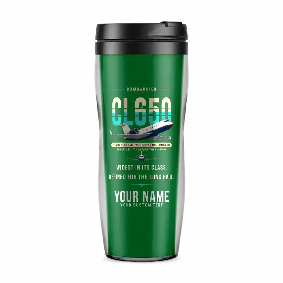 Bombardier Challenger 650 - Original + Name - Plastic (No Holder) - Green