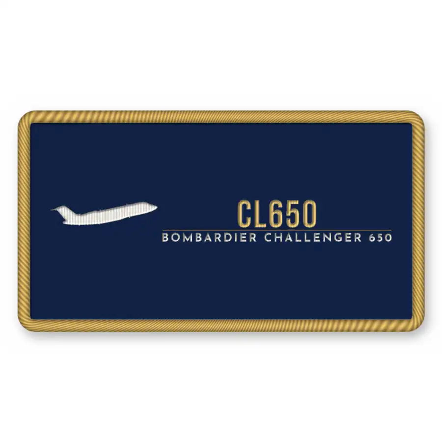 Bombardier Challenger 650 Patches - Rectangle - Navy Gold