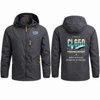 Thumbnail for Bombardier Challenger 650 Stylish Jackets - Hooded Windbreaker - Original - Charcoal