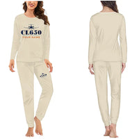 Thumbnail for Bombardier Challenger 650 - Women Pajamas - Heritage Chest + Name - Beige