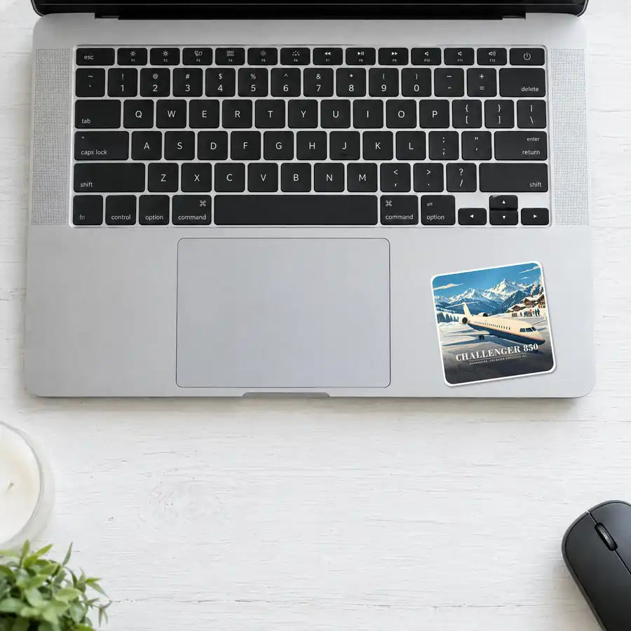 Bombardier Challenger 850 - 3D - Square Sticker - Laptop