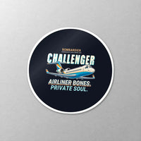 Thumbnail for Bombardier Challenger 850 - Cartoon - Circle Sticker - Close-up