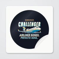 Thumbnail for Bombardier Challenger 850 - Cartoon - Circle Sticker - Peel