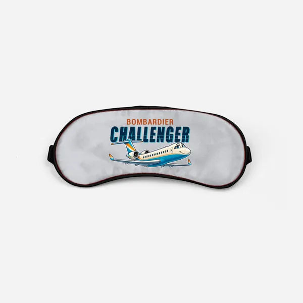 Bombardier Challenger 850 - Cartoon - Sleep Mask - Light Gray