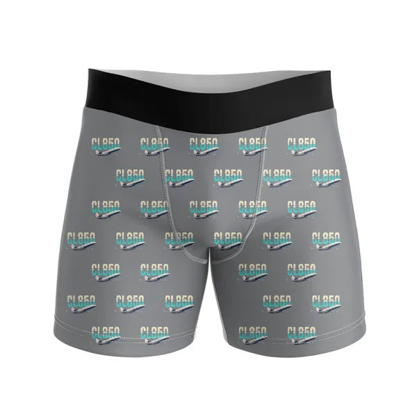 Bombardier Challenger 850 - Men Boxers - Original Pattern - Gray