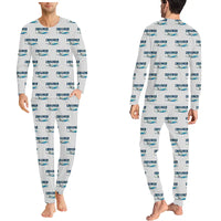 Thumbnail for Bombardier Challenger 850 - Men Pajamas - Cartoon Pattern - Light Gray
