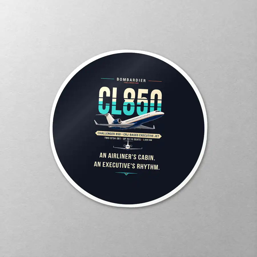 Bombardier Challenger 850 - Original - Circle Sticker - Close-up