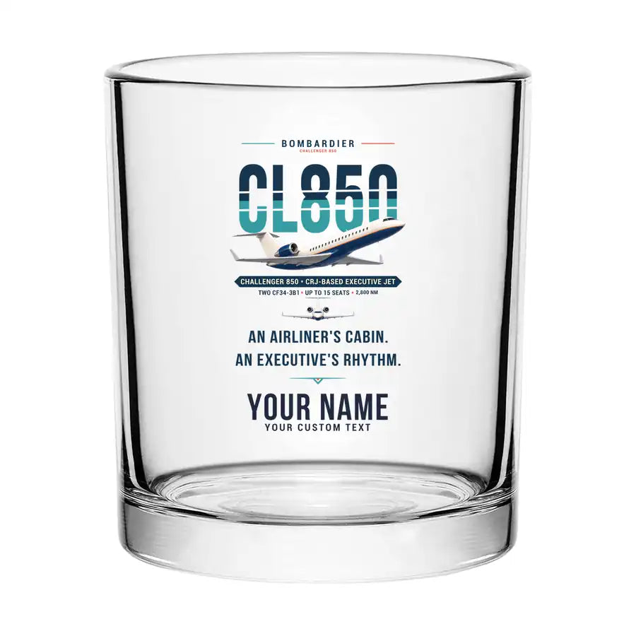 Bombardier Challenger 850 - Original + Name - Special Whiskey Glass