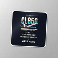 Thumbnail for Bombardier Challenger 850 - Original + Name - Square Sticker - Close-up