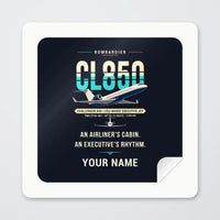Thumbnail for Bombardier Challenger 850 - Original + Name - Square Sticker - Peel