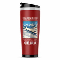 Thumbnail for Bombardier Challenger 850 - Poster + Name - Stainless Steel (No Holder) - Red