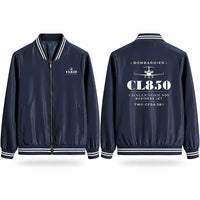 Thumbnail for Bombardier Challenger 850 Stylish Jackets - Baseball Collar - Heritage - Navy Blue