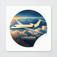 Thumbnail for Bombardier Global 5000 - 3D - Circle Sticker - Peel