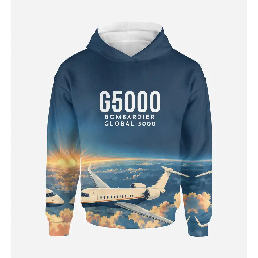 Bombardier Global 5000 3D All-Over Print Clothing - Hoodie - 3D