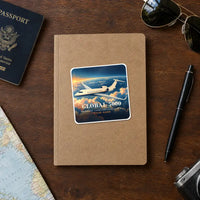 Thumbnail for Bombardier Global 5000 - 3D + Name - Square Sticker - Notebook