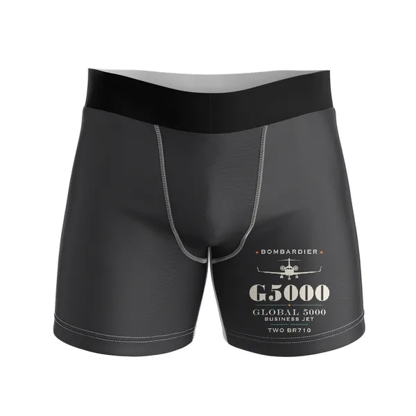 Bombardier Global 5000 - Men Boxers - Heritage - Black