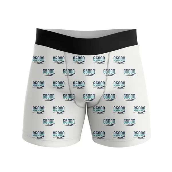 Bombardier Global 5000 - Men Boxers - Original Pattern - White