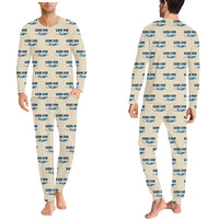 Thumbnail for Bombardier Global 5000 - Men Pajamas - Cartoon Pattern - Beige