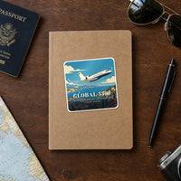 Thumbnail for Bombardier Global 5500 - 3D + Name - Square Sticker - Notebook