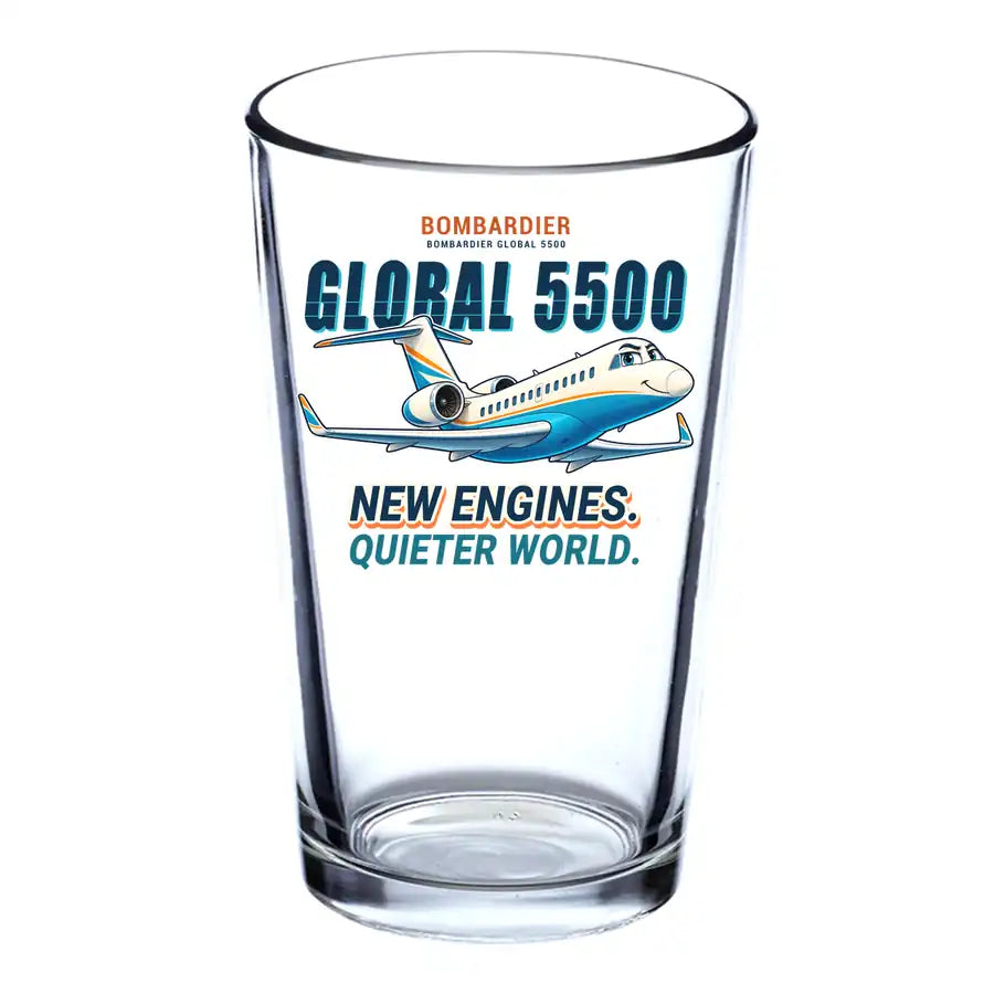 Bombardier Global 5500 - Cartoon - Beer & Water Glass
