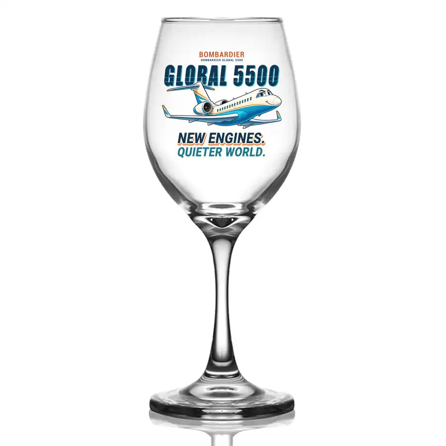 Bombardier Global 5500 - Cartoon - Wine Glass
