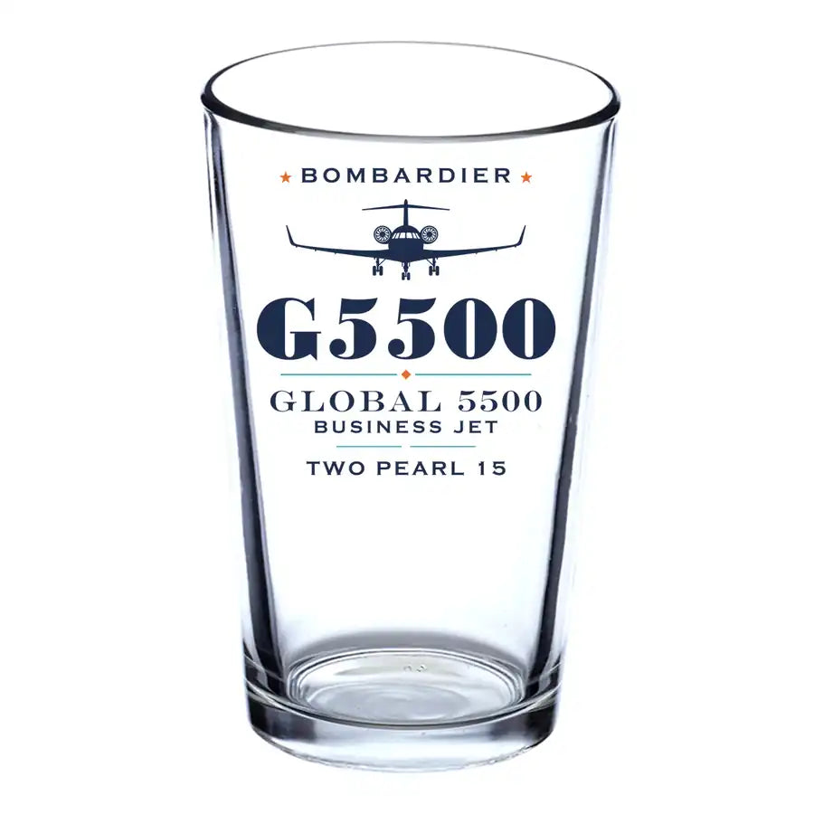 Bombardier Global 5500 - Heritage - Beer & Water Glass