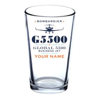 Thumbnail for Bombardier Global 5500 - Heritage + Name - Beer & Water Glass