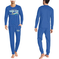 Thumbnail for Bombardier Global 5500 - Men Pajamas - Cartoon Chest - Blue