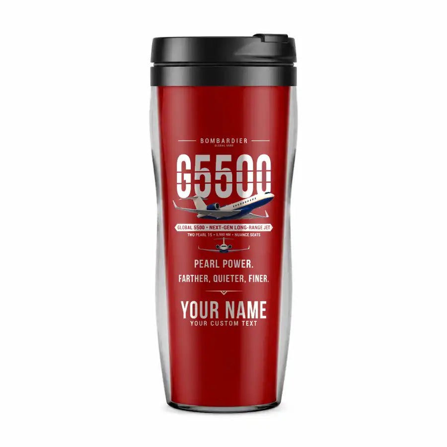 Bombardier Global 5500 - Original + Name - Plastic (No Holder) - Red