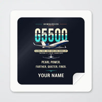 Thumbnail for Bombardier Global 5500 - Original + Name - Square Sticker - Peel