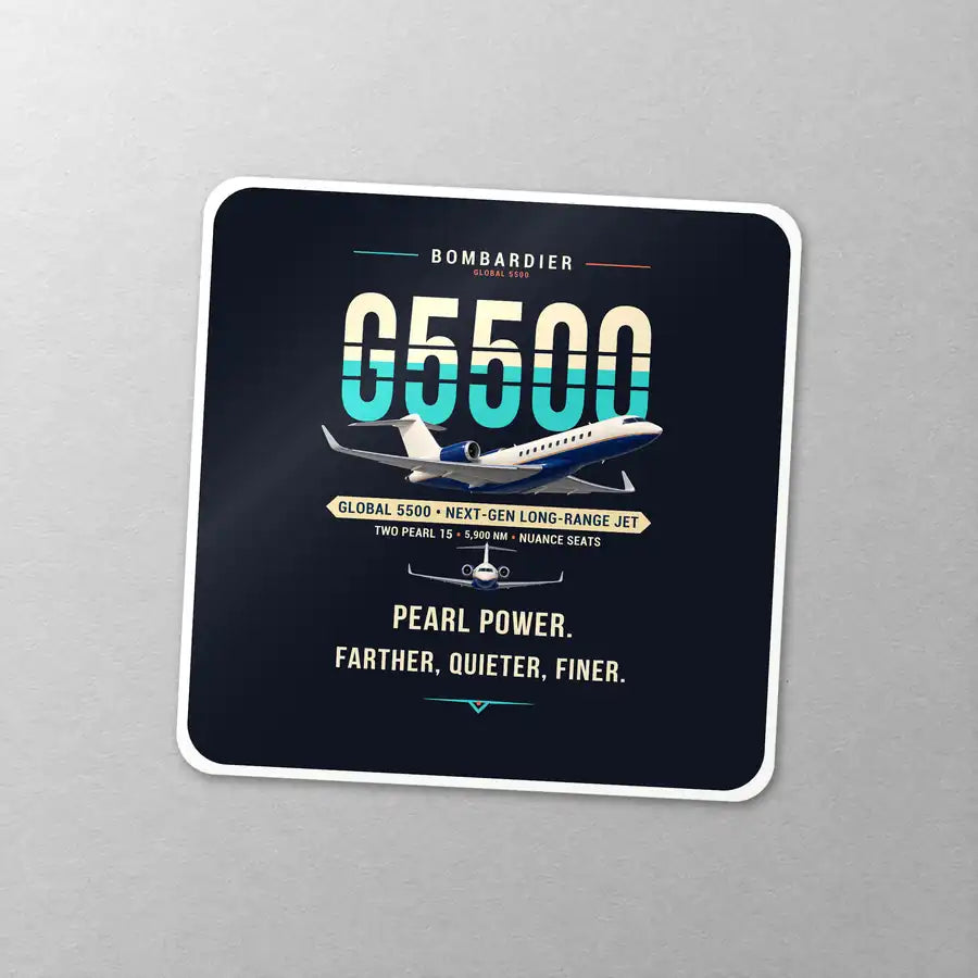 Bombardier Global 5500 - Original - Square Sticker - Close-up