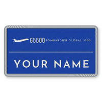 Thumbnail for Bombardier Global 5500 Patches - Rectangle + Name - Royal White