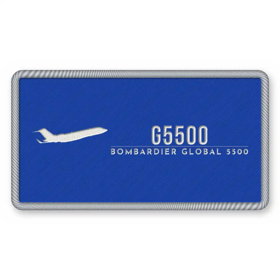 Bombardier Global 5500 Patches - Rectangle - Royal White