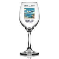 Thumbnail for Bombardier Global 5500 - Poster + Name - Wine Glass