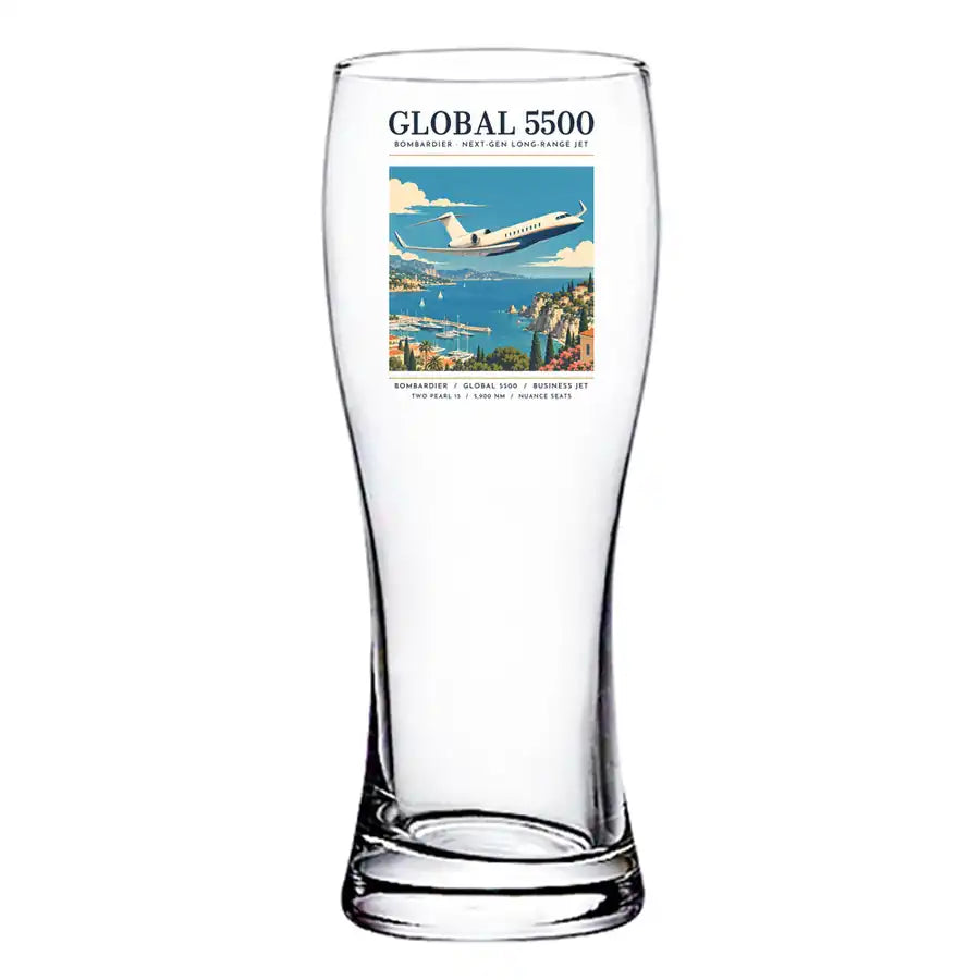Bombardier Global 5500 - Poster - Pilsner Beer Glass