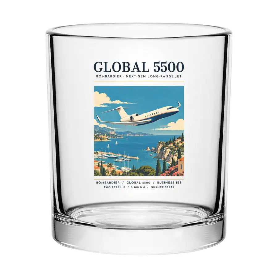 Bombardier Global 5500 - Poster - Special Whiskey Glass