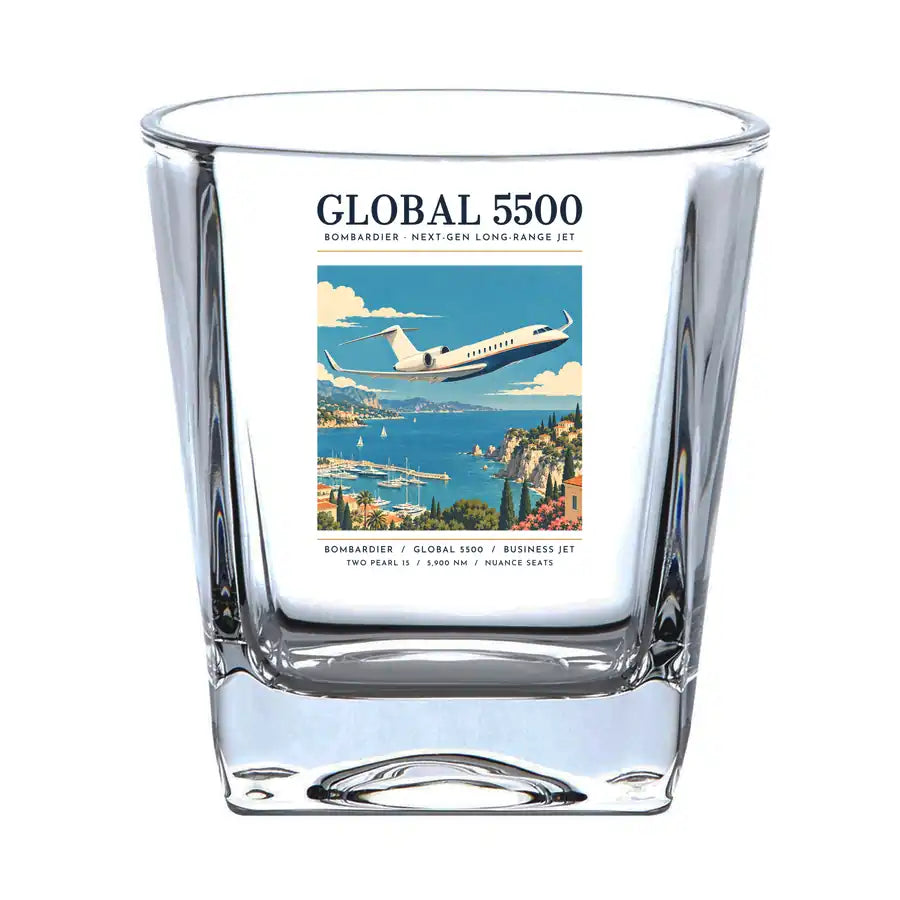 Bombardier Global 5500 - Poster - Whiskey Glass