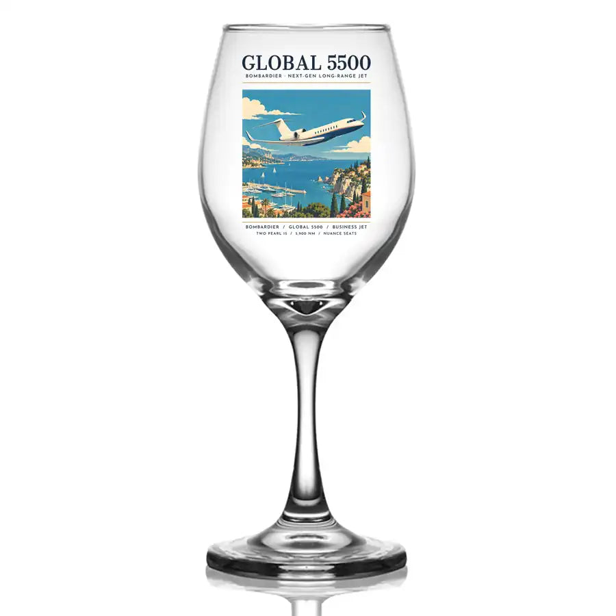 Bombardier Global 5500 - Poster - Wine Glass
