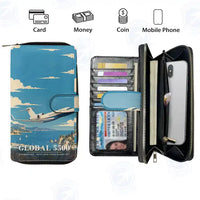 Thumbnail for Bombardier Global 5500 Leather Wallets - Zip Long Wallet - 3D