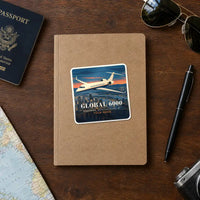 Thumbnail for Bombardier Global 6000 - 3D + Name - Square Sticker - Notebook