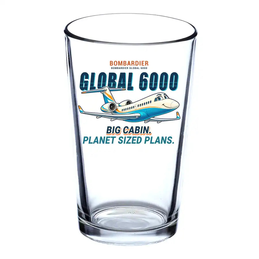 Bombardier Global 6000 - Cartoon - Beer & Water Glass