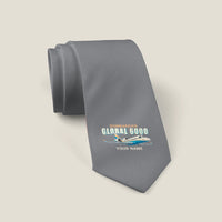 Thumbnail for Bombardier Global 6000 - Cartoon + Name - Tie - Gray