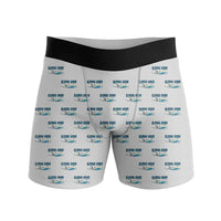 Thumbnail for Bombardier Global 6000 - Men Boxers - Cartoon Pattern - Light Gray