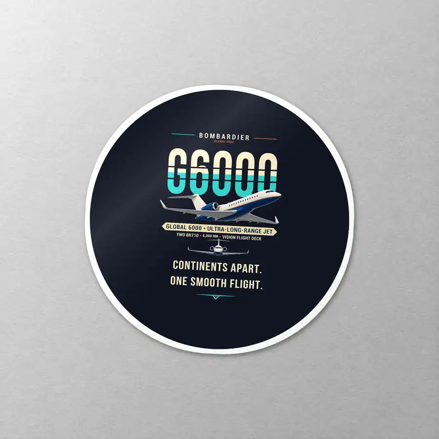 Bombardier Global 6000 - Original - Circle Sticker - Close-up