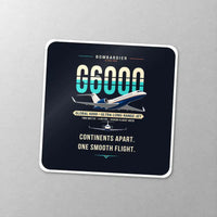 Thumbnail for Bombardier Global 6000 - Original - Square Sticker - Close-up