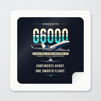 Thumbnail for Bombardier Global 6000 - Original - Square Sticker - Peel