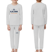 Thumbnail for Bombardier Global 6500 - Children Pajamas - Heritage Chest + Name - Light Gray