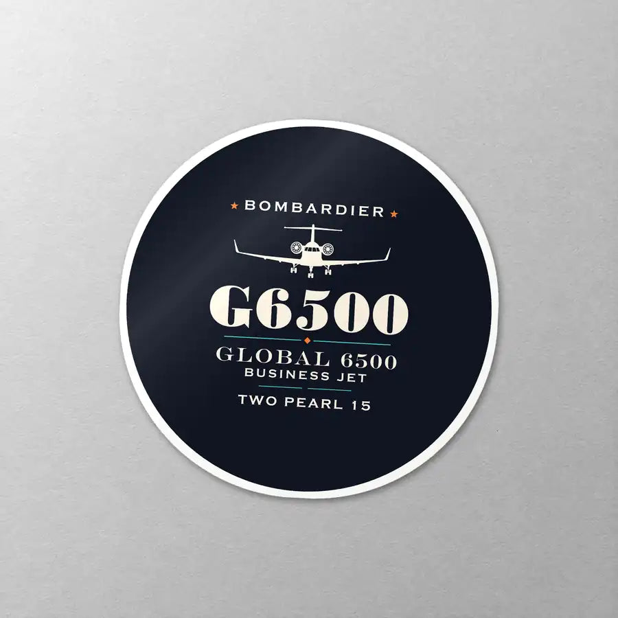 Bombardier Global 6500 - Heritage - Circle Sticker - Close-up