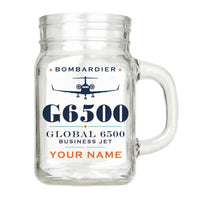 Thumbnail for Bombardier Global 6500 - Heritage + Name - Cocktail Glass (Mason Jar)