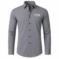 Thumbnail for Bombardier Global 6500 - Long Sleeve Shirt - Cartoon - Gray